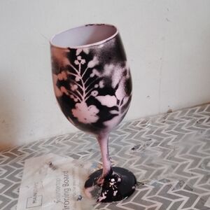 Floral Black and Pink Art Glass by Mainstays